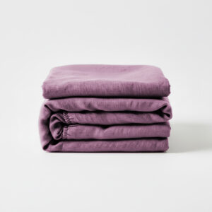 Prześcieradło lniane z gumką / chilly rose