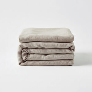 Prześcieradło lniane z gumką / oatmeal Prześcieradło lniane z gumką / oatmeal