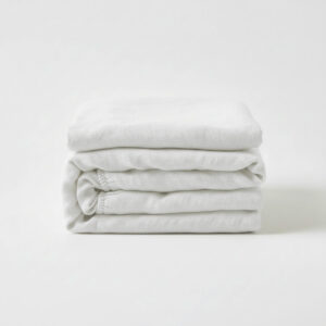 Prześcieradło lniane z gumką / simply white