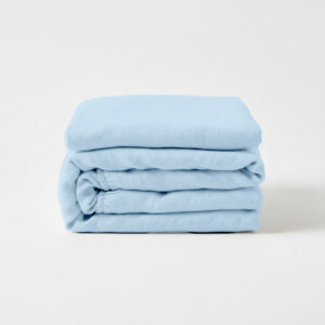 Prześcieradło lniane z gumką / baby blue Prześcieradło lniane z gumką / baby blue