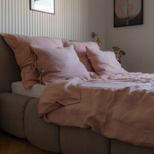 różowa lniana poszwa na kołdrę / powder pink różowa lniana poszwa na kołdrę / powder pink