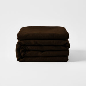 Prześcieradło lniane z gumką / dark chocolate