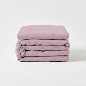 Prześcieradło lniane z gumką / powder pink